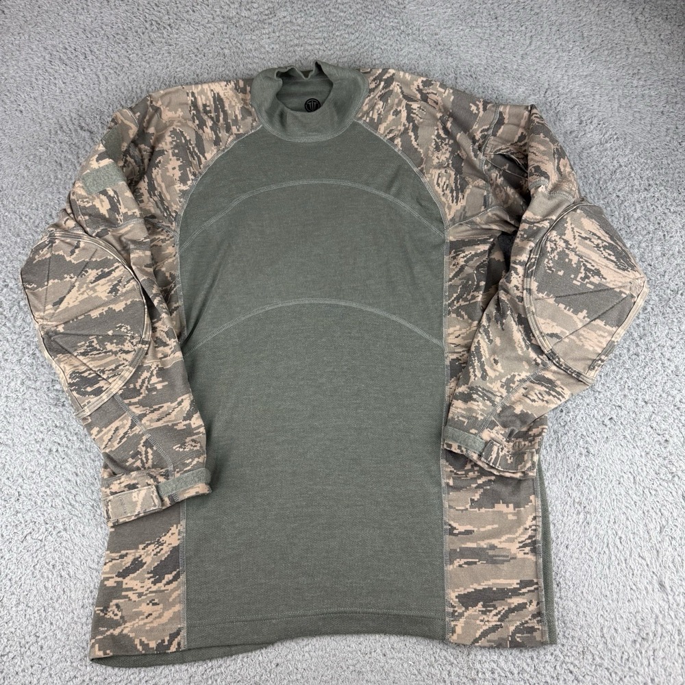 Wild Things Tactical Shirt Mens Xl‎ Green Camo Long Sleeve Padded Elbows